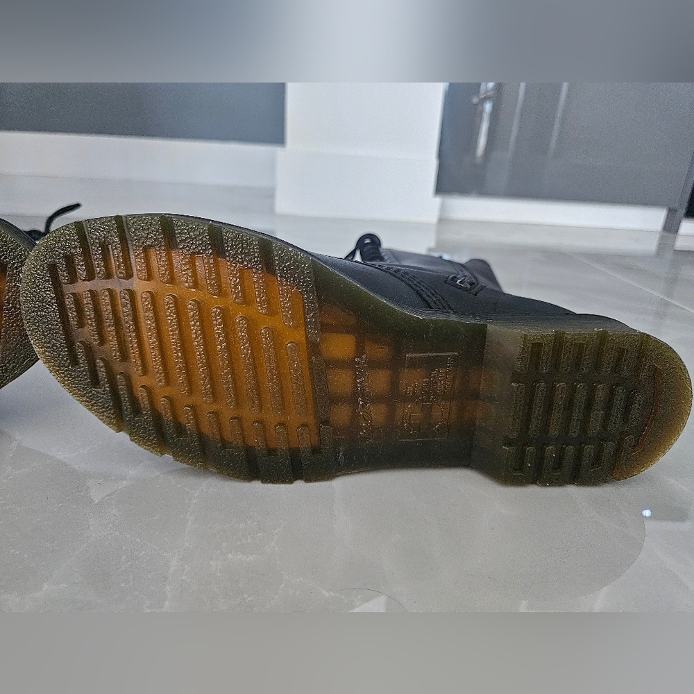 Dr. Martens Black and Red Combat Boots with Floral Embroidery - Picture 6 of 8